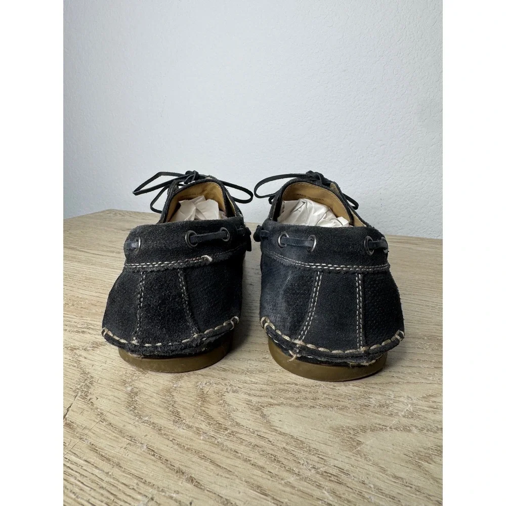 John Varvatos USA Navy Blue Suede Boat Shoes F1543P2B Men's Size 10.5 M